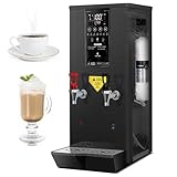 Heißwasserspender, Kommerzieller Wasserkocher, Elektrischer Warmwasserbereiter, Edelstahl, Große Kapazität, 2500 W Schnelle Heizung, Für Restaurant, Hotel, Büro, Mit LED-Anzeige,Black