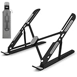 Laptop Ständer Faltbarer, Aluminium Laptopständer Notebook Ständer Höhenverstellbarer 9-15,6 Zoll, Laptop Halterung für Schreibtisch Computer PC Stand Tablet Halter Laptops Erhöhung Tisch Büro Zubehör