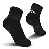 Yikayin Neoprensocken Kinder, 3mm Wassersocken Badesocken für Mädchen Jungen, Rutschfest Warmhaltend Tauchsocken Strandsocken für Strand Pool Wassersport - Schwarz 34-37