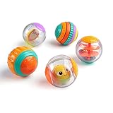 Bright Starts, Shake & Spin 5 Leicht Greifbare Spielbälle Die Rasseln, Kreiseln, Klicken und vieles mehr, Ab 6 Monaten