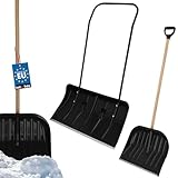 KOTARBAU® Satz Schneeschieber 80cm mit Rädern + Schneeschaufel 48 cm, Schneewanne mit Alu-Profilkante, Schneeschippe mit Metallgriff, ECO Schneeräumer