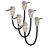 Moxeupon Gitarren-Pedalkabel | 15 cm Pedalboard Patchkabel,3x Stereo Instrumentenkabel Mit 90 Grad Winkel Für Bühne Studio