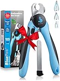 BluePet® Krallenschere mit Schutz für Hunde & Katzen - Krallenschneider Krallenzange - Nagelschere Kaninchen inkl. Nagelfeile