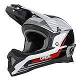 O'NEAL | Motocross-Helm | MX Enduro Motorrad | ABS-Schale, , Lüftungsöffnungen für optimale Belüftung & Kühlung | 1SRS Helmet Stream | Erwachsene | Schwarz Rot | Größe L
