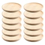 Space Home - Holzteller Rund - Pizzabrett - Holzplatte - Holzbrett Rund - Fleischteller - Pizza Brett - Pizzateller Holz - Pizzateller - Schneidebrett - Kiefer - Set von 12 - Ø 14 cm