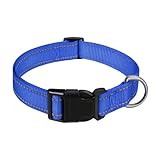 Reflective Nylon Pet Collar – Breathable Comfortable Neckband for Dogs, Cats – High Visibility Outdoor Collar for Safety, Daily Walks, Exercise, Night Use – Soft Lightweight Design for Puppies, Kitten