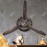 YOUKI wanddeko metall,wanddeko wohnzimmer,wand deko,3D Wandbild, Propeller-Dekoration für Küche, Schlafzimmer,flur,Retro wandskulpturen,schwarz