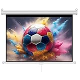 INMOZATA Leinwand Beamer Rollo 234cm, Bild 221 x 124 cm(100 Zoll), Format 16:9, Deckenmontage & Wandmontage Projektor Leinwand für Heimkino Büro Treffen Schule Präsentationen-Weiß Gehäuse