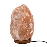 Fisura - Salt Range Pakistan Lamp. Gewicht von 2 bis 3 kg, mit Holzbasis, Kabel und 15W Glühbirne. Entspannende Lampe für Schreibtisch und Nachttisch. Originelles Geschenk, Rosa