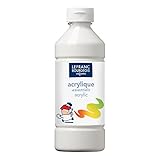 Lefranc & Bourgeois 188537 Value Kinder Acrylfarbe, auf Wasserbasis, mit Glanzeffekt, seidenglänzender Finish, deckend, Dosieröffnung, 500ml Flasche, weiß