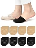 Becellen 8 Paar Halb Zehentopper Damen, Atmungsaktive Nylon Halbsocken Unsichtbare No Show Söckchen mit Rutschfestes Silikonpunkte Vorfußsocken Zehensocken