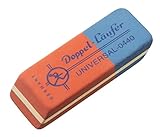 Läufer 00440 Doppe-Universal 0440 Radierer, Radiergummi aus Kautschuk, der rot-blaue Klassiker, radiert Bleistifte und Buntstifte