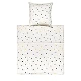 Lavea Bettwäsche Set - Stella 135 x 200cm + 80 x 80cm. Design: Sterne - Farbe: Bunt 100% Baumwolle. Hochwertig mit Reißverschluss. GOTS/Bio Zertifiziert.