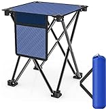 Aiwoxing Klein Klappbarer Camping Stuhl Hocker Tragbarer Outdoor Fauler Stool Kompakter Faltbar Strandstuhl Rucksackreisen Wandern Camp Strand Angel Reisen Garten BBQ 4-Bein-Hocker Stühle, Blau