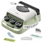 Makeid Q1 Etikettendrucker Bluetooth Beschriftungsgerät Selbstklebend Mini Etikettiergerät 4 Zeilen Label Printer 300DPI 25mm/s Kleine Geschenke für Frauen Büro Zuhause (Retro-Grün)