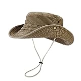 2026 Atmungsaktive breite Krempe Boonie Hat Outdoor Mesh Cap zum Angeln auf Reisen (Khaki, One Size)