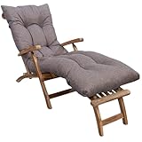 bananair - Auflage Gartenliege, Liegenauflage 195x65 cm | Dick, Bequem & Langlebig | Sonnenliege/Liegestuhl Auflage, Leicht und Einfach mit Klettverschlüssen zu Befestigen (Beige, 195 x 65 x 15 cm)