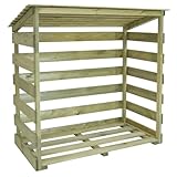 VOSS.garden Brennholzregal Kaminholzregal 119x64x118cm Kiefer grün Holzunterstand mit Dach
