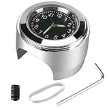 Motorrad Lenkeruhr 7/8 ' Quarz Motorradlenker Uhr Universal Zeitplan Fahrrad Chrom Wasserdicht Staubdicht Zifferblatt Glow Watch für Motorradlenker, Wasserdicht Lenker Glow Uhr für Motorrad Fahrrad