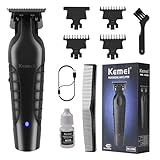 Kemei 2299 Professioneller Haartrimmer für Männer Elektrische Haarschneider, T-Klinge mit Nullabstand, Outliner, Barttrimmer, Friseur-Haarschneideset, Kabellos und Wiederaufladbar