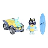BlueY: Fahrzeug- und Figurenset „Strand-Quad mit Bandit“ – mit Bandit (7,6 cm) und Surfbrett-Zubehör