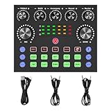 V8S Podcast-Aufnahmegerät mit Sprachwechsler, Podcast-Mixer, Soundkarte, DJ-Audio-Mixer, Schnittstelle für PC-Spiele, Live-Streaming usw