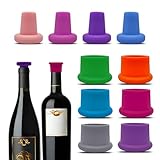 10 Stück Silikon Weinstopfen, Wiederverwendbare Sektflaschenstopfen, Weinflaschenverschlüsse, Kronkorken Glaskorken Getränke Bier Champagnerflaschen Weinverschluss für 1,8cm-2,2cm Innendurchmesser