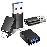 USB C Adapter 4 Stück, USB auf USB C 3.2 Adapter (2 Pack) & USB C auf USB Adapter (2 Pack), USB Type C Adapter Kompatibel mit iPhone Samsung Galaxy Google PC MacBook Pro Airpods iPad Laptop Tablet