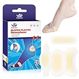 AnjoCare Blasenpflaster für Zehen, 24 Stück Unsichtbare Hydrokolloid Pflaster, Wasserdichte Blasenpflaster Ferse, Präventivmaßnahmen und Rehabilitation bei Fersenblasen