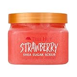 Tree Hut Strawberry Shea Sugar Scrub, 510.3 g, Ultra Hydrating and Peeling Scrub for Nourishing Essential Body Care