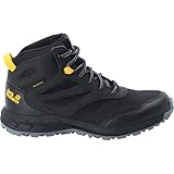 Jack Wolfskin Unisex Kinder Woodland Texapore Mid K, Black / Burly Yellow Xt, 32 EU
