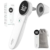 ADEBO Medical® Fieberthermometer Stirn & Ohr | 3-in-1 Infrarot-Thermometer kontaktlos | Für Babys, Kinder & Erwachsene | Misst Körper-, Objekt- & Raumtemperatur | Digitales Thermometer mit LED & Alarm