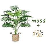 Der Rose Kunstpflanze Künstliche Palme 71cm Künstliche Pflanzen Kunstpflanzen Groß Fake Plant für Wohnzimmer Balkon Flur Boho Deko Außen