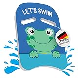 HomeKidsWorld Schwimmbrett Kinder - Schwimmhilfe Kinder 3-6 Jahre - Sichere Schwimmlernhilfe für Jungen und Mädchen im farbenfrohen Frosch-Design: Für Kinder zwischen 15-45kg geprüft und sicher