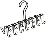 iDesign Classico Krawattenhalter, Bügel aus Metall mit 14 Haken für Gürtel und Krawatten, mattschwarz, 26.0 cm x 9.5 cm x 17.1 cm