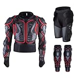 Professionelle Motocross-Schutzjacke für Herren, mit Rückenschutz, für Erwachsene, Biker, Motorrad, Rüstung, Set mit Oberteil und Hose, Set, S