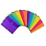 Elba Dokumenten-Mappen A4, Taschen mit Klett-Verschluss, zum Abheften, 6 Farben, 12 Stück