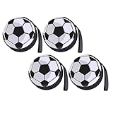 LRXIYODE Fußball Münzbeutel Weißblech 4 Stück Kreativer Runder Aufbewahrungsbeutel Kompakte Geldbörse für Süßigkeiten Leicht und Handlich Innenfarbe Zufällig Zufällige Zufällige Farbe