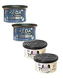 ikeda perfume Auto-Lufterfrischer Duftdosen,4 Stück Auto Duft, Automatische Geruchsentfernung fürs Auto | Bis zu 60 Tage Frische | Auch für Hause Diffusoren (Vanille Ice, 4pcs)