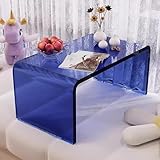 SXSCARKX Transparenter Kaffeetisch – Moderner Beistelltisch aus Glas für Schlafzimmer, Wohnzimmer und Terrassendekor, stilvolle, klare Akzentmöbel (Größe: 55 x 30 x 30 cm, Farbe: B