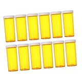 MUCKLILY 12 Stück Tablettenflaschen Pillenfläschchen Aus Kunststoff Leerer Pillenbehälter Tablettenbehälter Tragbarer Pillenbehälter Medizinbehälter Tablethülle Orange Pp