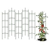 G-LEAF 6 Stück 145 cm Garten Rankhilfe Tomatenkäfig Pflanzenstütze Obelisk Klettergerüst Spalier| Rankgitter Kletterhilfe| Kletterpflanzen,Tomaten,Rosen
