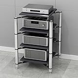 Eckregal Plattenspieler-Ständer – 1/2/3/4 Ebenen AV Medienturm Audio Video Storage Rack für Spielkonsolen, DVD-Player und Verstärker