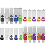 20 Stück 4GB USB Stick USB 2.0 Speicherstick Rotate Mehrfarbig Bulk Memory Sticks (4GB, 20 Stück)