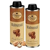 Château de l’huile – Walnussöl kaltgepresst nativ, 250ml (2er Pack) – Premium Wallnussöl – Geröstet, reich an Omega-3 – Für Küche, Haut & Gesicht – In UV-geschützter Dose