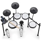 Alesis Nitro Max Kit Elektronische Schlagzeug mit Quiet Mesh Pads, 10' Dual Zone Snare, Bluetooth, 440+ authentische Sounds, Drumeo, USB MIDI, Kick Pedal