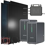 SUNNIVA® 1840W Balkonkraftwerk mit 4.48 kWh Speicher Marstek 2x B2500-D, BIFAZIAL FULLBLACK komplett Steckdose, PV Solaranlage Komplettset mit Solarspeicher, 4x 460W N-Type Glas-Glas Bifacial Module