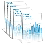 FWEEK 8 Stück Aufsteller A4, Tischaufsteller A4, Schräg L-Acryl Tischaufsteller, Acryl-Papier-Schilderhalter für Fotos, Cafés, Restaurants, Ausstellungen, Büros, Werbeaktionen, Dokumente