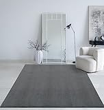 Mia´s Teppiche Taos kuscheliger Kurzflor Teppich, Anti-Rutsch Unterseite, Waschbar bis 30 Grad, Super Soft, Felloptik, Anthrazit, 140 x 200 cm