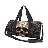 Sporttasche für Damen und Herren, Reisetasche, Totenköpfe, Wochenendtasche, Segeltuch, Handgepäcktasche für Reisen, Schwimmen, Fitness, Workout, Sport, Duffle, Schwarz, Einheitsgröße, Schwarz ,
